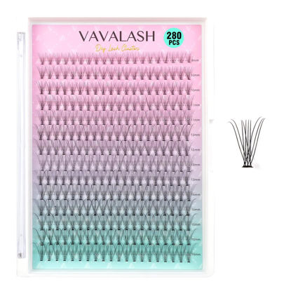 Picture of VAVALASH Individual Cluster Lashes 280 PCS DIY Eyelash Extension Light and Soft Faux Mink Slik Lash Clusters Easy Full Lash Extensions DIY at Home (10D-C Curl-16mm)