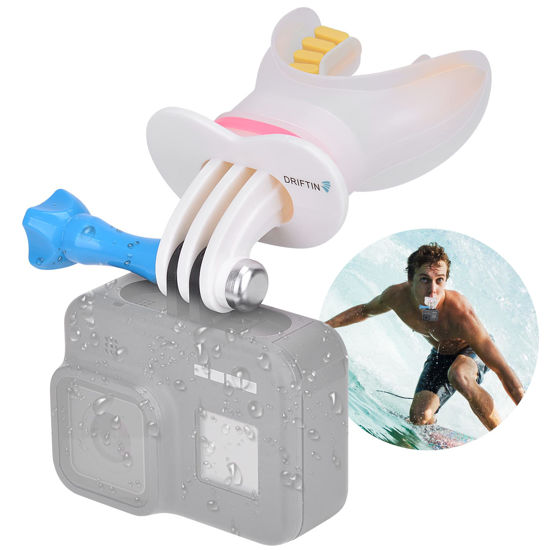 Picture of Hands-Free Action Camera FPV Video Recording Food Grade Silicone Bite Mount Mouth Holder w/ Neck Strap for GoPro Akaso DJI Parkour Surfing Skating Rafting Kayaking Skiing Sports