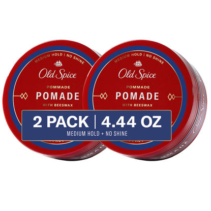 Picture of Old Spice Hair Styling Pomade for Men, Medium Hold No Shine 2.22 Fl Oz Each, Twin Pack