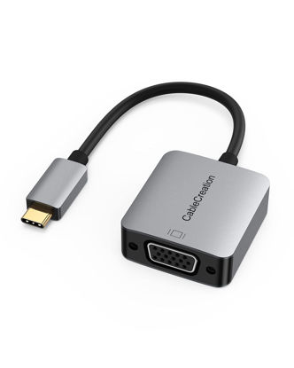 Picture of CableCreation USB C to VGA Adapter, Type C to VGA 1080P@60Hz Converter, Compatible with MacBook Pro 2020, iPad Pro 2020, Surface Book 2, Pixel, XPS 15, Calaxy S20 S10, G5 Aluminum