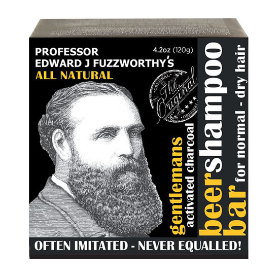 Picture of Professor Fuzzworthy's Gentlemans Activated Charcoal & Beer Hair SHAMPOO Bar for Men - All Natural for Normal, Dry, Oily Hair - 4.2 oz