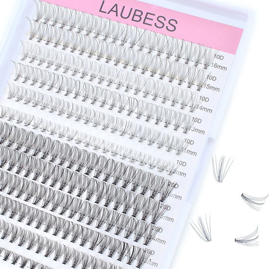 Picture of Lash Clusters 10D/20D Individual Lashes D Curl Cluster Lashes Mixed Length 240pcs Eyelash Clusters DIY Lash Extension Kit Cluster Eyelash Extensions (10D/20D-0.07D, 9-16mm)