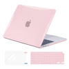 Picture of EooCoo Compatible with MacBook Air 13 inch Case 2022 2021-2018 M1 A2337 A2179 A1932 with Retina Display Touch ID, Case + Keyboard Skin Cover + Screen Protector, Pink