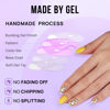 Picture of Press On Nails Short - BTArtbox Oval False Nails with Glue, Fit Perfectly & Natural Reusable Opaque Stick On Nails in 15 Sizes - 30 PCS Cute Soft Gel Glue On Nails Kit, Banana