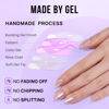 Picture of Press On Nails Almond - BTArtbox Soft Gel Fake Nail with Nail Glue, Reusable Opaque Short Stick On Nails in 16 Sizes,32 Nail Kit for Gift Idea, Aurora Cat Eye