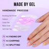 Picture of Short Press On Nails - BTArtbox Oval Fake Nails, Cute Soft Gel Press On Nails with Nail Glue, Fit Perfectly & Natural Reusable Stick On Nails in 15 Sizes - 30 PCS Glue On Nails Kit, Lovely Day