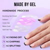 Picture of AFrench Tip Press On Nails - BTArtbox Jelly Square Fake Nails with Nail Glue, Fit Perfectly & Natural Reusable Semi-Transparent Stick On Nails in 15 Sizes - 30PCS Soft Gel Glue On Nails Kit, Classic Black