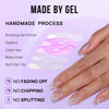 Picture of French Tip Press On Nails Short - BTArtbox Press On Nails Coffin, Light Weight & Fit Perfectly X-coat Tips, Natural Fake Nail with Glue, Glue On Nails in 16 Sizes - 32 Nail Kit, Milky Way