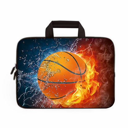 Picture of 11" 11.6" 12" 12.1" 12.5" inch Laptop Carrying Bag Chromebook Case Notebook Ultrabook Bag Tablet Cover Neoprene Fit Samsung Google Acer HP DELL Lenovo Asus (11 11.6 12.1 12.2 inch, Basketball)