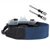 Picture of PADWA Blue Camera Straps for Photographers - Full Grain Leather Head,2" Cotton Woven Camera Strap with Quick Release,Adjustable Camera Strap for All Cameras,Gift for Men & Women Photographers