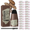 Picture of Eyebrow Stamp Stencil Kit - 1 Step Eye Brow Stamp Shaping Kit Long-Lasting Waterproof, Eyebrow Makeup Perfect Brow Shape with 24 Reusable Eyebrow Stencils Taupe