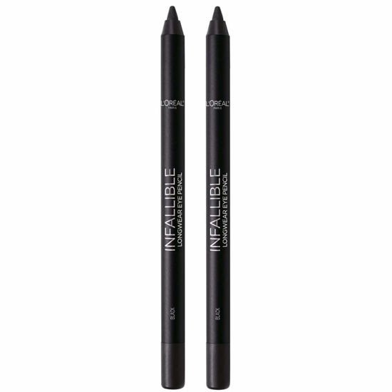 Picture of L'Oreal Paris Makeup Infallible Pro-Last Pencil Eyeliner, Waterproof and Smudge-Resistant, Glides on Easily to Create any Look, Black, 2 Count