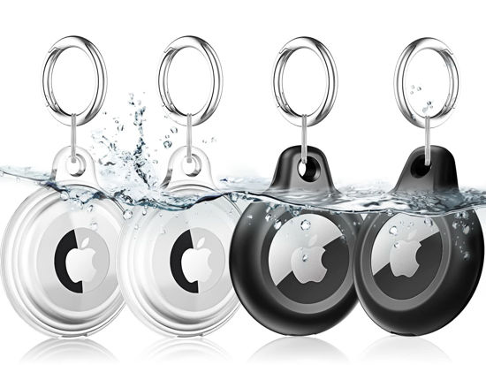 Picture of [4 Pack] Airtag Keychain for Apple Air Tag Holder IPX8 Waterproof 360 Full Body Shockproof Protective Cover Case Scratch Resistant for Pets, Dog, Keys, Cat, Luggage (Multi- Color)