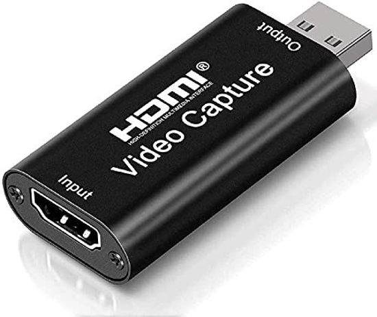 Picture of CYMZZAD 4K HDMI Video Capture Card, USB 2.0 Game Capture Card 1080P Capture Adapter for Streaming, Teaching, Video Conference or Live Broadcasting, Compatible with Windows 7 8 10 Linux YouTube OBS