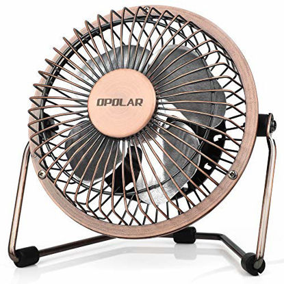 Picture of OPOLAR Mini USB Desk Fan, Portable Super Quiet, Metal Design, 4 Inch Cooling Fan for Home, Office, White