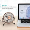 Picture of OPOLAR Mini USB Desk Fan, Portable Super Quiet, Metal Design, 4 Inch Cooling Fan for Home, Office, White