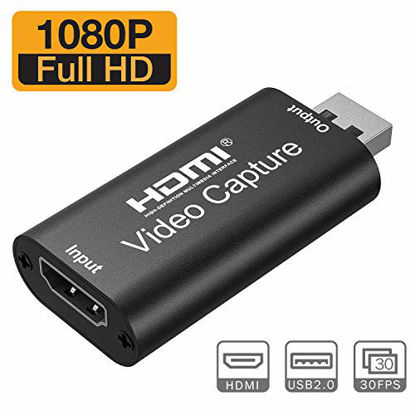 Picture of EDIMENS Capture Card, HDMI to USB 2.0 Full HD High Definition 1080p 30fps Game Video Capture Card for Live Streaming, Gaming, PS4, Nintendo Switch, Xbox One, PC