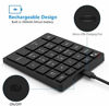 Picture of Bluetooth Number Pad, Holihifi Portable Wireless 28-Key Numeric Keypad with Multiple Shortcuts for Laptop, Smartphones, Tablets, Laptop, Mac, PC and More (Black)