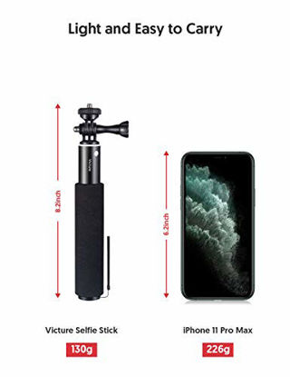Picture of Victure Action Camera Selfie Stick 180 Degree Rotation Hand Grip with Adjustable Extension for GoPro Session, SJCAM/Xiaomi/Yi APEMAN/Crosstour/AKASO/Campark/COOAU Action Cameras