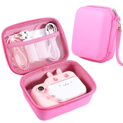 Picture of MINIBEAR Kids Camera Case Compatible Kids Camera, Case for Camera for Kids and Kids Action Camera Accessories, 6.1 x 4.9 x 3.4 inch Shockproof Storage Box fits for Most Kids Camera (Pink)