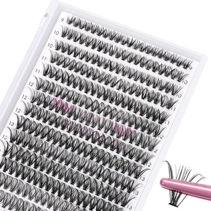 Picture of 280 Pcs Individual Lashes 30D-C-0.07-9-16mix Cluster Lashes 10D 20D C D Curl Wispy Lashes Bottom Lashes DIY Lashes At Home（30D-C-0.07-9-16mix）