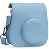 Picture of Frankmate PU Leather Camera Case Compatible with Fujifilm Instax Mini 11 12 Instant Camera with Adjustable Strap and Pocket (Light Blue)