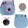 Picture of Frankmate PU Leather Camera Case Compatible with Fujifilm Instax Mini 11 12 Instant Camera with Adjustable Strap and Pocket (Light Blue)