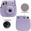 Picture of Frankmate PU Leather Camera Case Compatible with Fujifilm Instax Mini 11 12 Instant Camera with Adjustable Strap and Pocket (Purple)