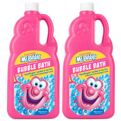 Picture of Mr. Bubble Original Bubble Bath - Hypoallergenic, Tear Free Bubble Bath Solution Makes Big Long Lasting Bubbles for Kids, Toddlers and Adults (Pack of 2 Bottles, 36 fl oz Each)