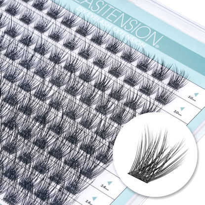 Picture of DIY Eyelash Extension Lash Clusters 120 Clusters False Eyelash 3D Effect Individual Natural Lashes Set at Home Eyelash Extension Kit Lashes Pack Volume Mixed