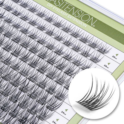 Picture of DIY Eyelash Extension Lash Clusters 120 Clusters False Eyelash 3D Effect Individual Natural Lashes Set at Home Eyelash Extension Kit Lashes Pack Natural Mixed