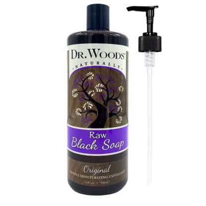 Picture of Dr. Woods Raw Black Liquid Castile Soap with Pump, 32 Ounce