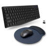 Picture of X9 2.4G Wireless Keyboard and Mouse Combo - 3 Basic Essentials for Office or Home - 105 Key Full Size Keyboard & Mouse with Mouse Pad - USB Cordless Keyboard for Laptop, Computer, PC & Chrome (Black)