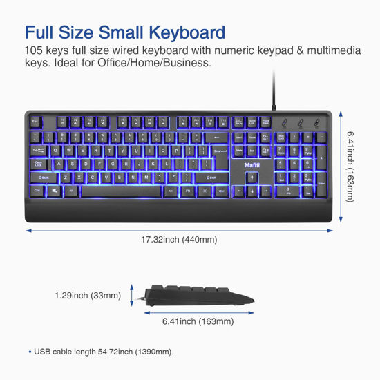 Getuscart- Mafiti Computer Office Keyboard Wired Usb 104 Keys Full Size 