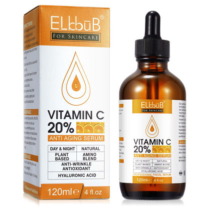 Picture of Premium 20% Vitamin C Serum For Face with Hyaluronic Acid, Retinol & Amino Acids - Boost Skin Collagen,Hydrate & Plump Skin, Anti Aging & Wrinkle Facial Serum 120ml