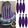 Picture of Pre stretched Braiding Hair 16inch Purple Braiding Hair Pre stretched By Leticia Packs of 6