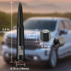 Picture of Car Truck 50 Cal Bullet Antenna Stubby with Valve Stem Caps Vehicle Stubby Replacement Mast for Ford F150 F250 F350 Super Duty Raptor Dodge RAM GMC Sierra Chevy Silverado 1500 2500 3500 HD Matt Black