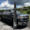 Picture of Car Truck 50 Cal Bullet Antenna Stubby with Valve Stem Caps Vehicle Stubby Replacement Mast for Ford F150 F250 F350 Super Duty Raptor Dodge RAM GMC Sierra Chevy Silverado 1500 2500 3500 HD Matt Black