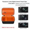 Picture of Elonbo Hard Travel Case for Panasonic Lumix LX10/LX100/ZS60/ZS70/ZS80/ZS200/ZS100 4K Digital Camera, Travel Digital Camera Storage Cover Bag Organizer Holder, Mesh Pocket fits Charger. Black+Orange