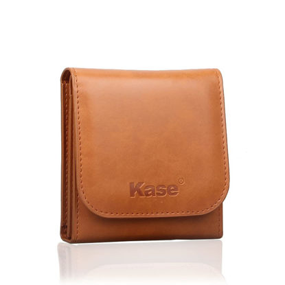 Picture of Kase 3 Pocket PU Leather Foldable Camera Circular Lens Filter Wallet Carry Case Bag Pouch for 25mm-82mm Round Filters