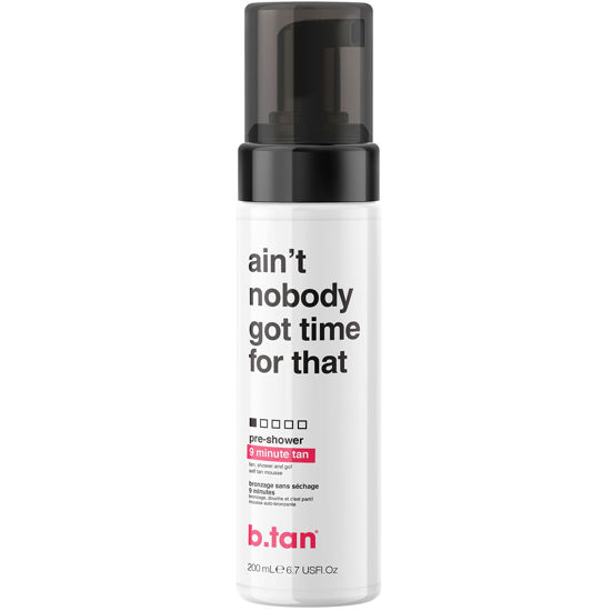 Picture of b.tan Pre-Shower Self Tanner Mousse | Ain't Nobody Got Time for That - Get Golden In Just 9 Minutes, Fast, 1 Hour Sunless Tanner Mousse, No Fake Tan Smell, No Added Nasties, Vegan, Cruelty Free, 6.7 Fl Oz