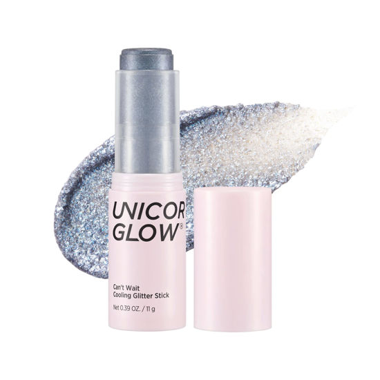 Picture of UNICORN GLOW Can't Wait Cooling Glitter Stick for Face & Body 03 Planet - Blue Body Glitter Gel Stick with Hyaluronic Acid - Vegan & Cruelty Free - Made in Korea