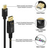 Picture of Moread Mini DisplayPort to DisplayPort Cable, 6 Feet, 2 Pack, Gold-Plated DisplayPort to Mini DisplayPort (4K@60Hz, 2K@144Hz) Mini DP to DP Display Cable - Black