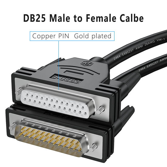 Getuscart Juxinice Db25 Male To Female Cable 6ft Db25 Extension Cable Double Shielded With 9204