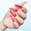 Picture of Allkem Burnt Red Ballerina Press on Nails | Glossy Extra Long Coffin| 10 sizes - 20 pcs Nail kit with Glue