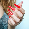 Picture of Allkem Burnt Red Ballerina Press on Nails | Glossy Extra Long Coffin| 10 sizes - 20 pcs Nail kit with Glue