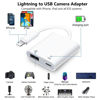 Picture of Lightning to USB Camera Adapter for iPhone with Charging Port USB 3.0 Female OTG Cable for iPad to Connect Card Reader USB Flash Drive U Disk Keyboard Mouse Hubs Midi