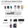 Picture of SD Card Reader for iPhone Lightning to 3 in 1 USB Camera Adapter OTG Micro SD TF Memory Card Reader for iPad