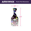 Picture of Afropick Anti-Static Plastic Black Hair Pick for Natural Curly Long Thick Hair- Afro Pick Comb for Men, Women- African Artist Designs (Breathe)