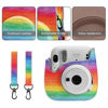 Picture of Camera Case Compatible with Fujifilm Instax Mini 11/ 9/ 8/ 8+ Instant Camera with Adjustable Strap and Pocket (Rainbow)